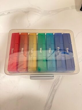 Rainbow Weekly Pill Organizer - 7 Day Travel Box